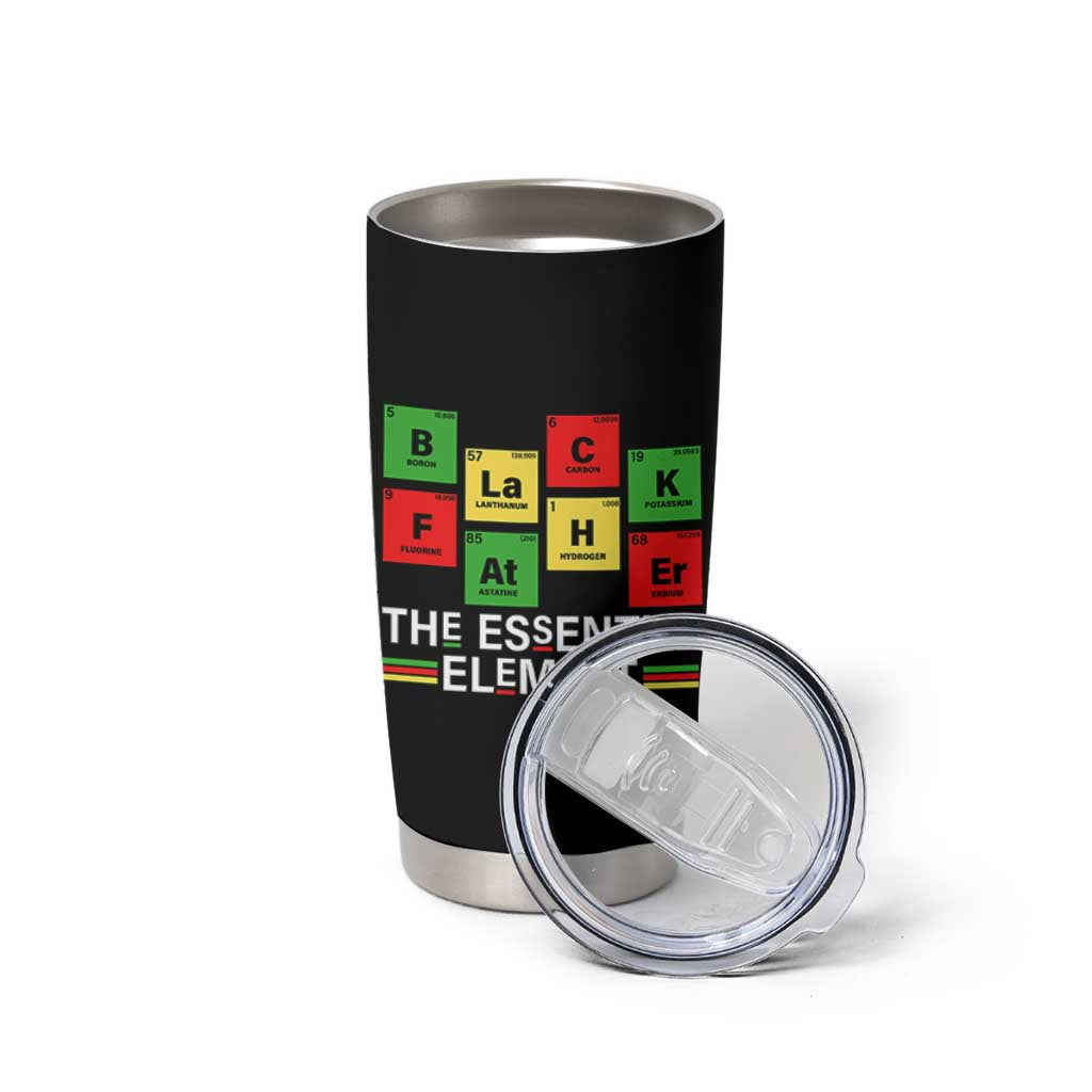 Black Father The Essential Element Tumbler Cup Father's Day Juneteenth Chemistry Periodic Table