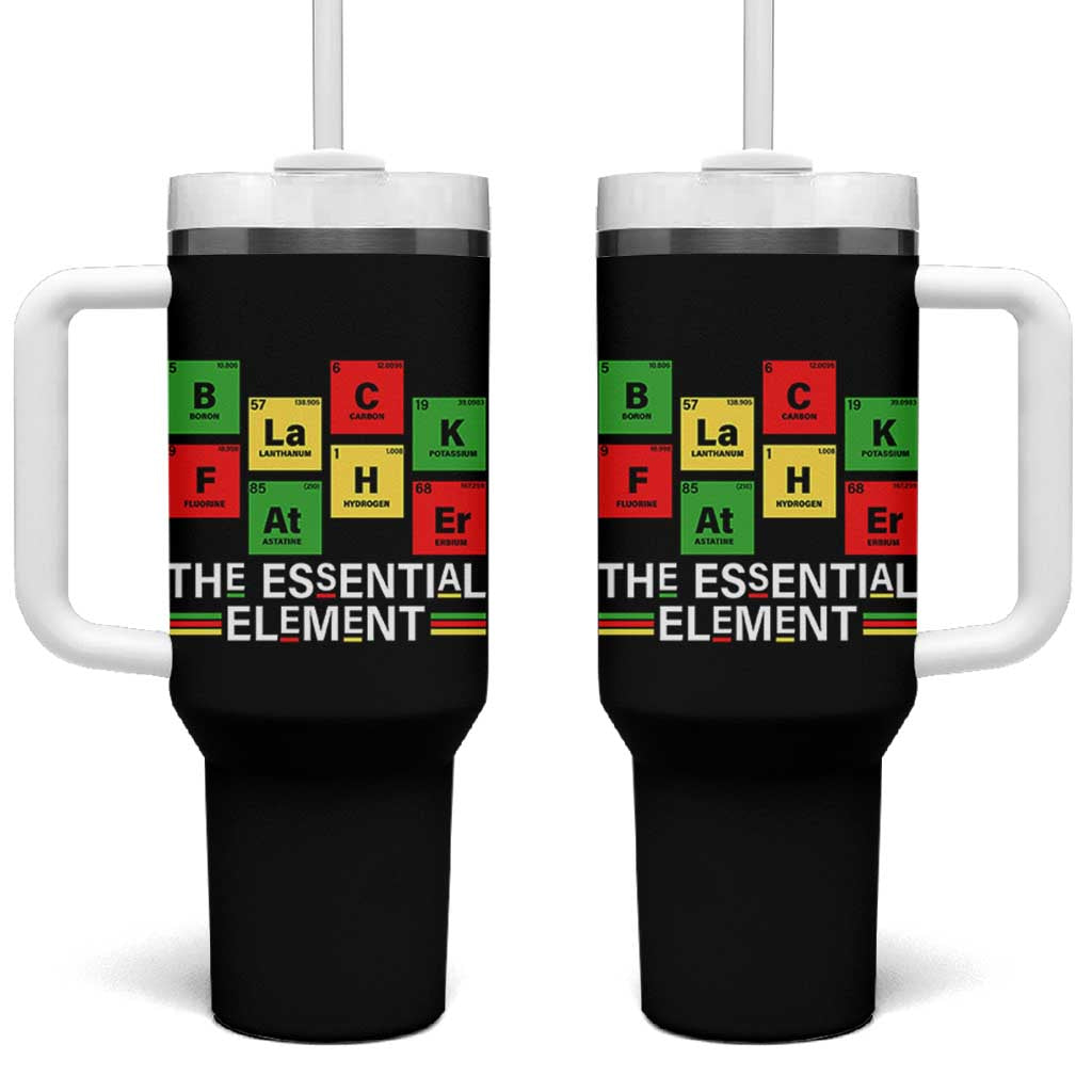 Black Father The Essential Element Tumbler With Handle Father's Day Juneteenth Chemistry Periodic Table
