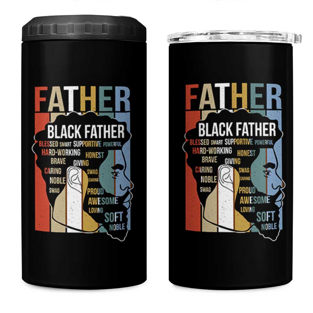 African American Black Father 4 in 1 Can Cooler Tumbler Fathers Day Juneteenth