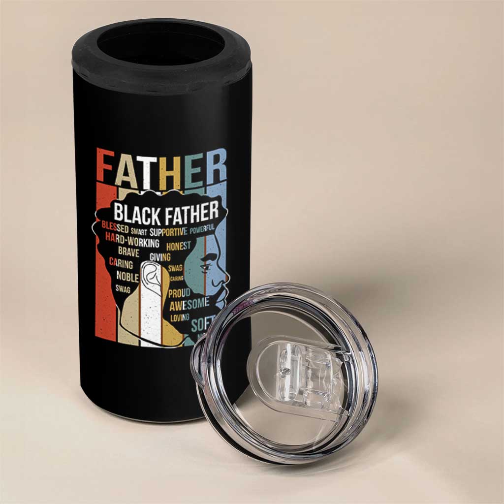 African American Black Father 4 in 1 Can Cooler Tumbler Fathers Day Juneteenth