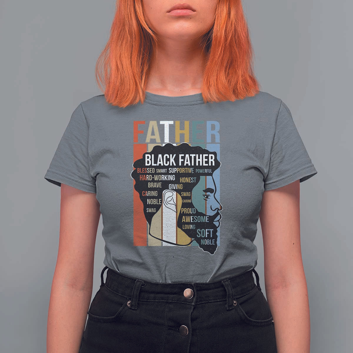 African American Black Father T Shirt For Women Fathers Day Juneteenth