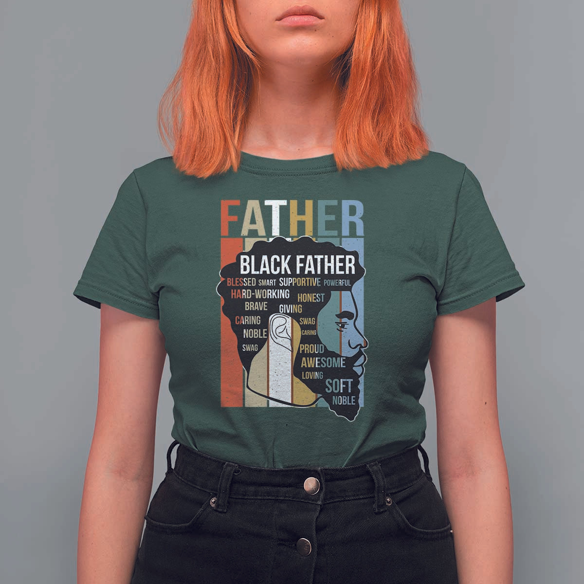 African American Black Father T Shirt For Women Fathers Day Juneteenth