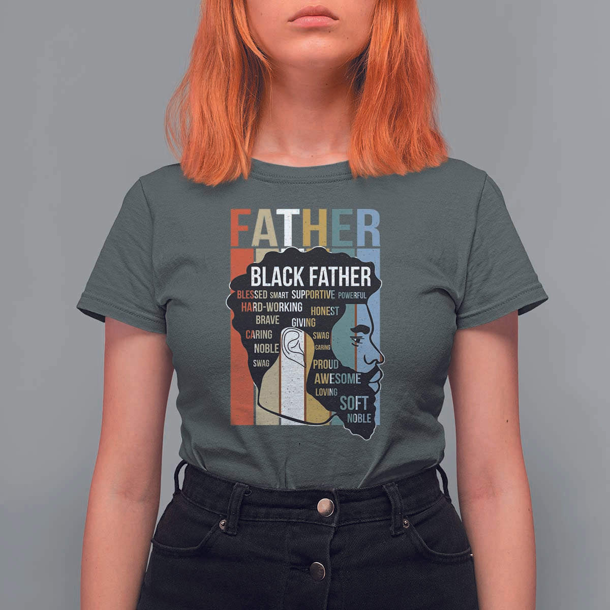African American Black Father T Shirt For Women Fathers Day Juneteenth