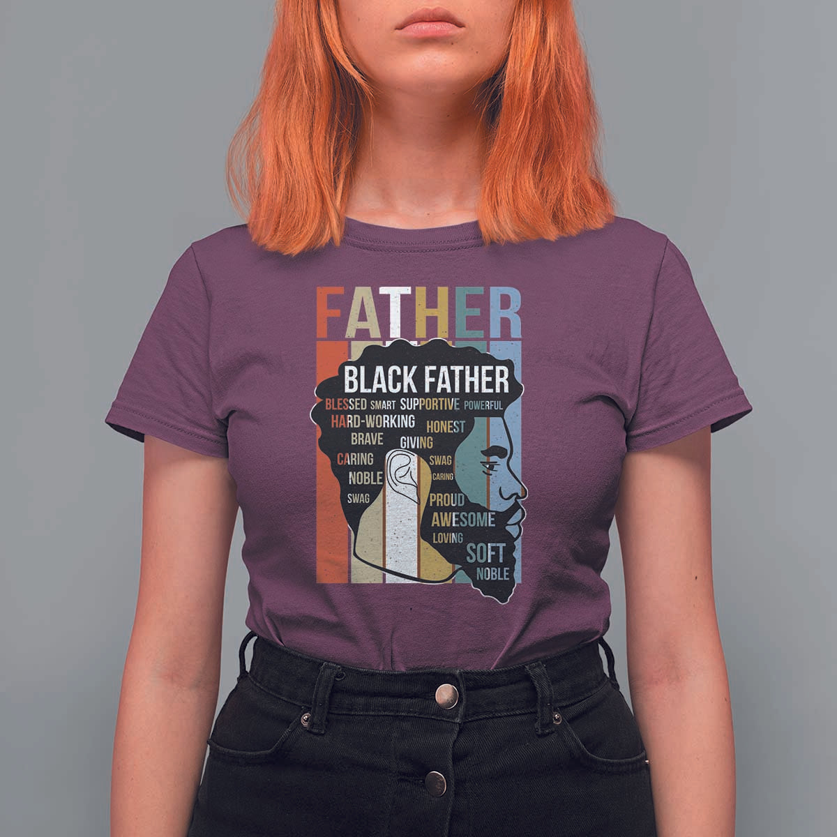 African American Black Father T Shirt For Women Fathers Day Juneteenth