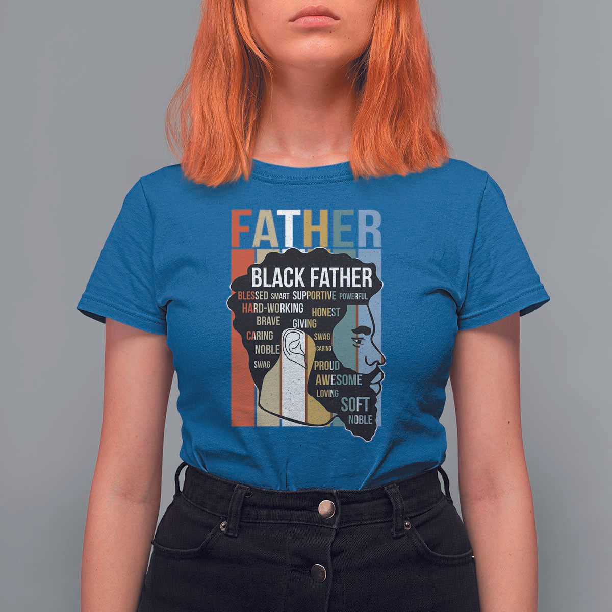 African American Black Father T Shirt For Women Fathers Day Juneteenth