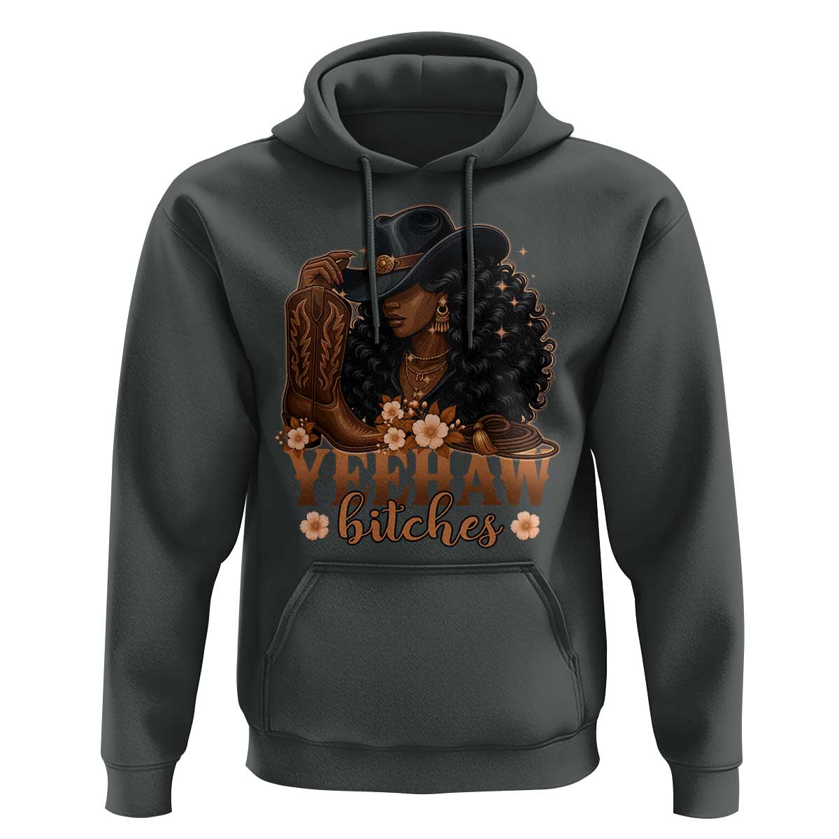 Funny African American Cowgirl Yeehaw Bitches Hoodie