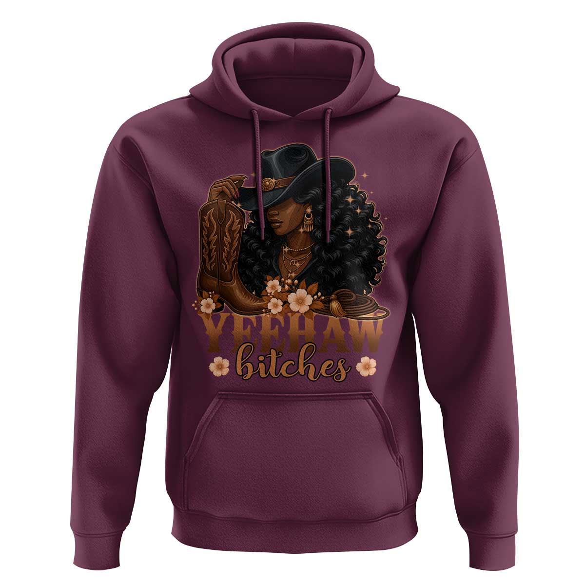 Funny African American Cowgirl Yeehaw Bitches Hoodie