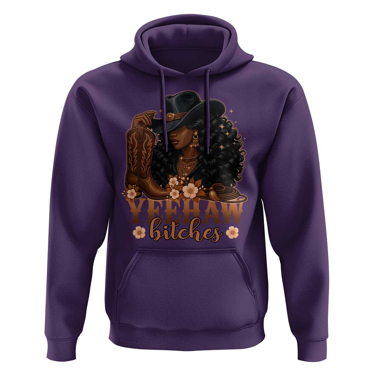 Funny African American Cowgirl Yeehaw Bitches Hoodie