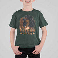 Funny African American Cowgirl Yeehaw Bitches T Shirt For Kid