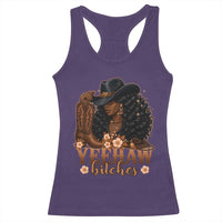 Funny African American Cowgirl Yeehaw Bitches Racerback Tank Top