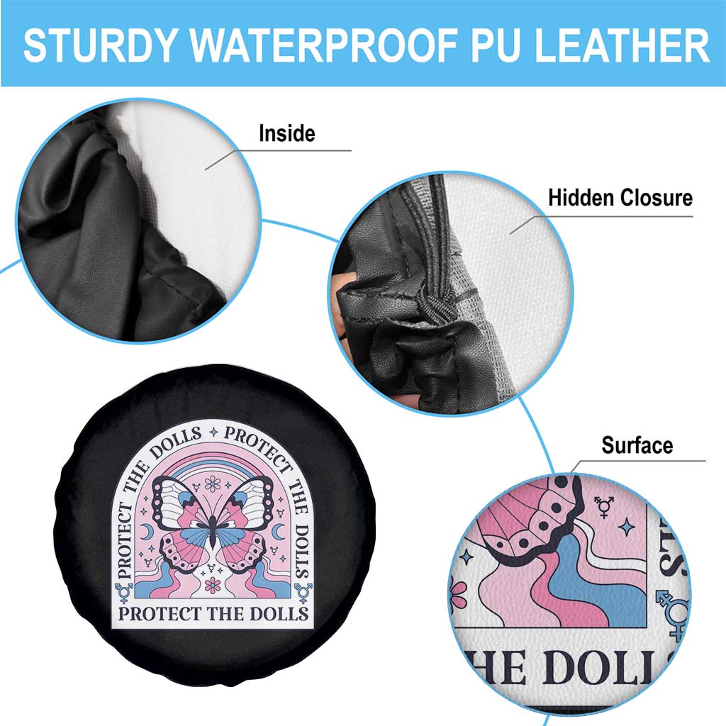 Protect The Dolls Spare Tire Cover Trans Women Pride Month Butterfly