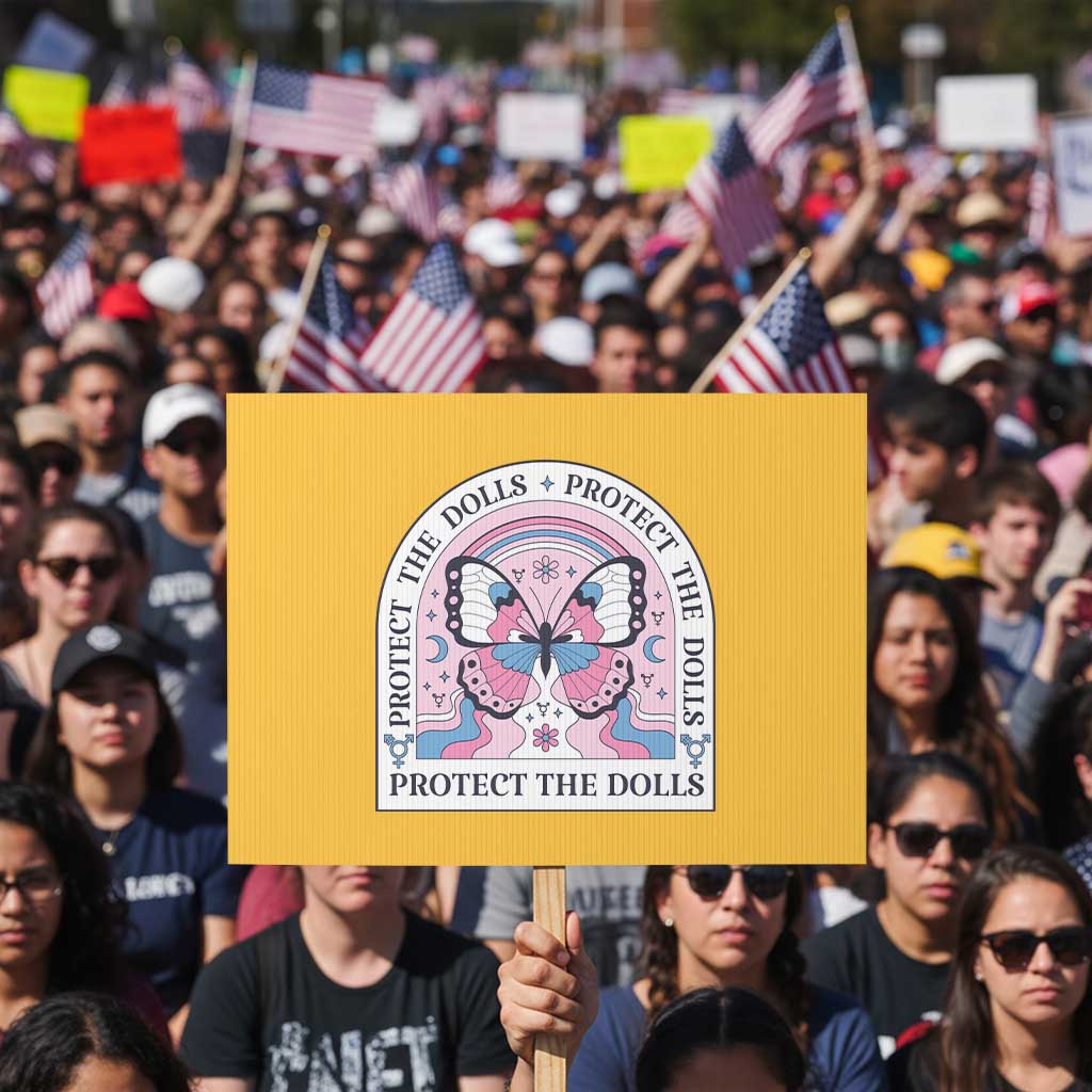 Protect The Dolls Protest Sign Trans Women Pride Month Butterfly - Wonder Print Shop