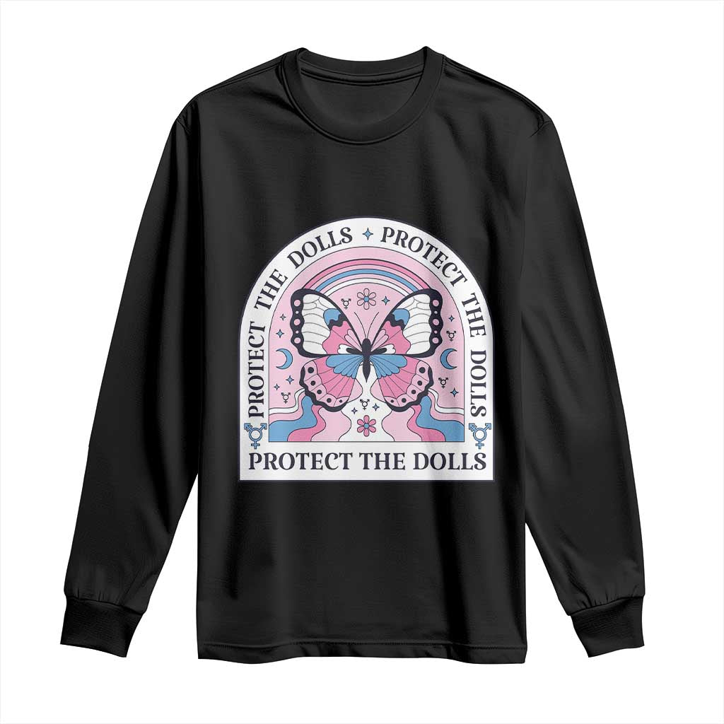 Protect The Dolls Long Sleeve Shirt Trans Women Pride Month Butterfly