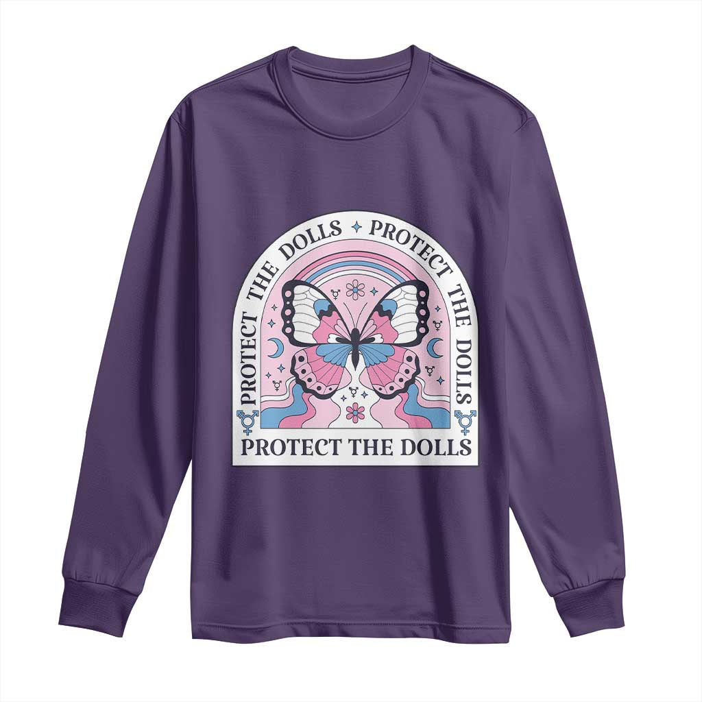 Protect The Dolls Long Sleeve Shirt Trans Women Pride Month Butterfly