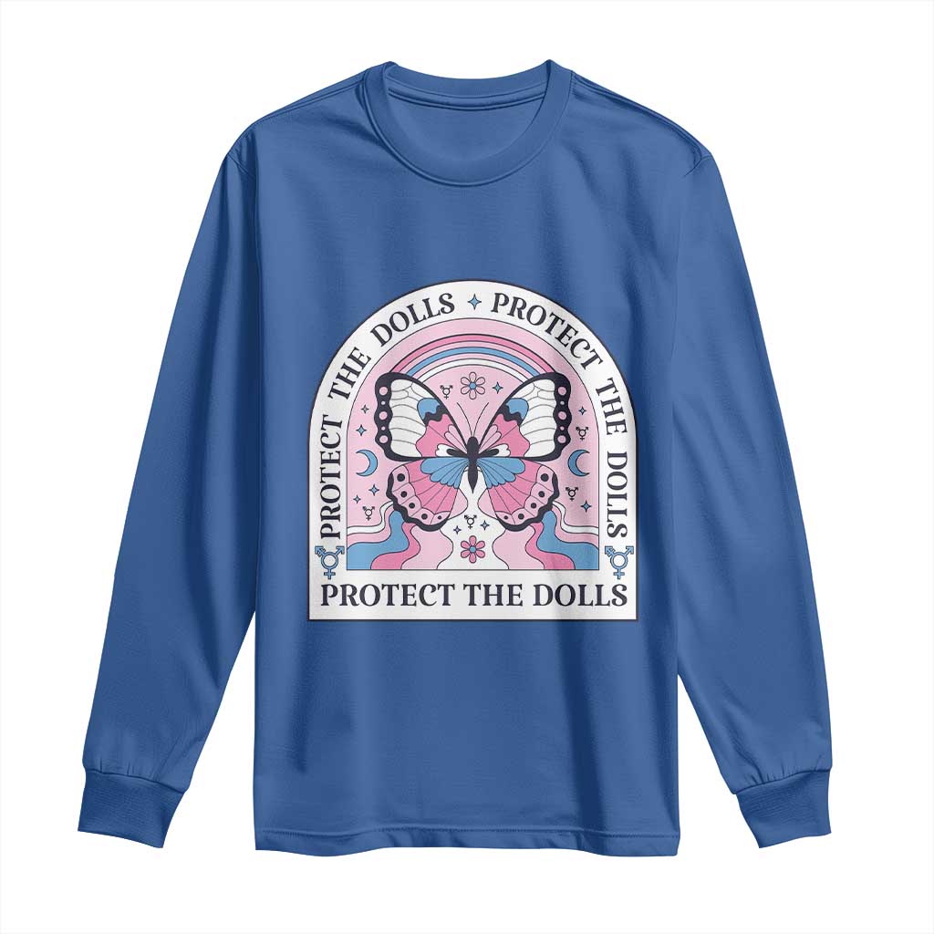 Protect The Dolls Long Sleeve Shirt Trans Women Pride Month Butterfly