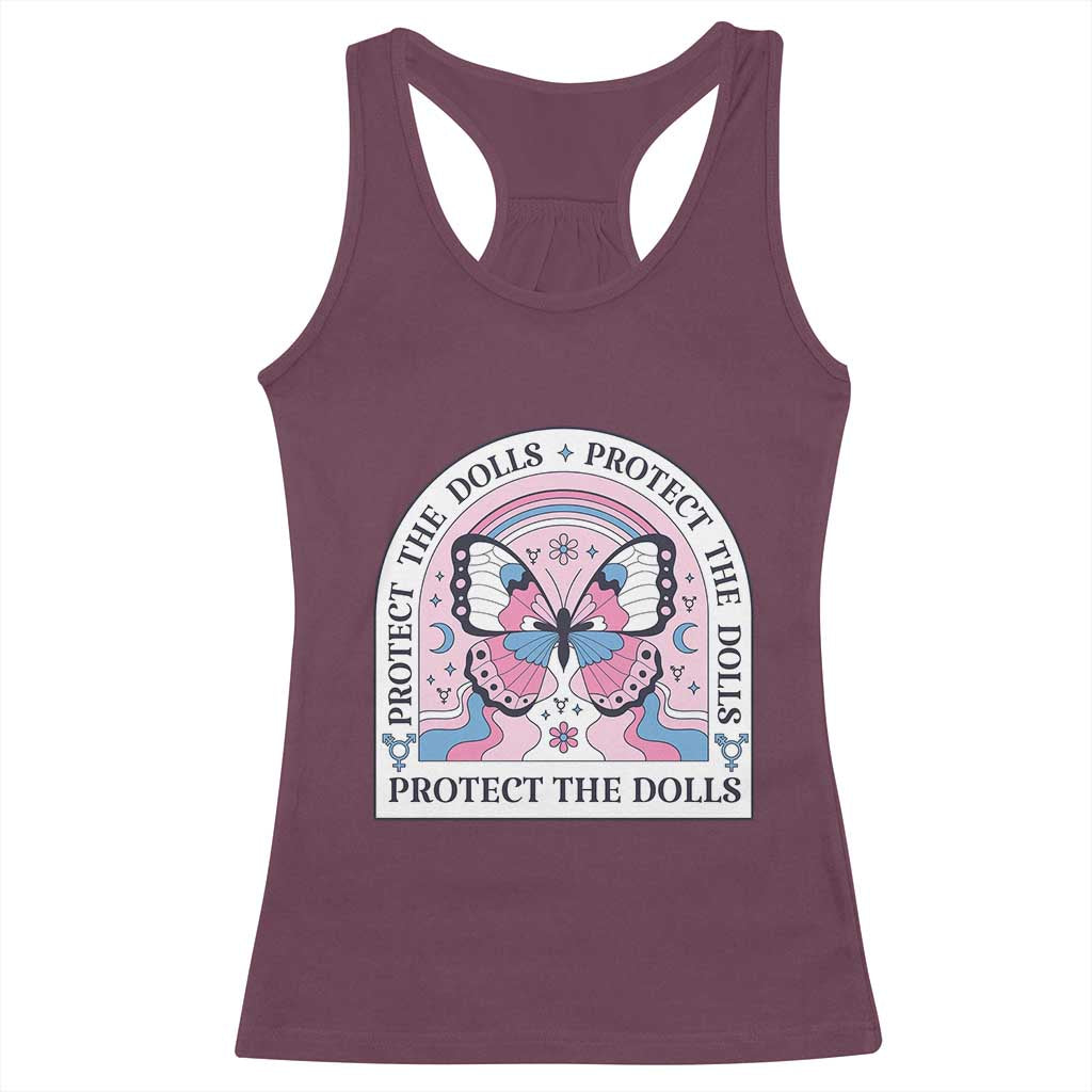 Protect The Dolls Racerback Tank Top Trans Women Pride Month Butterfly