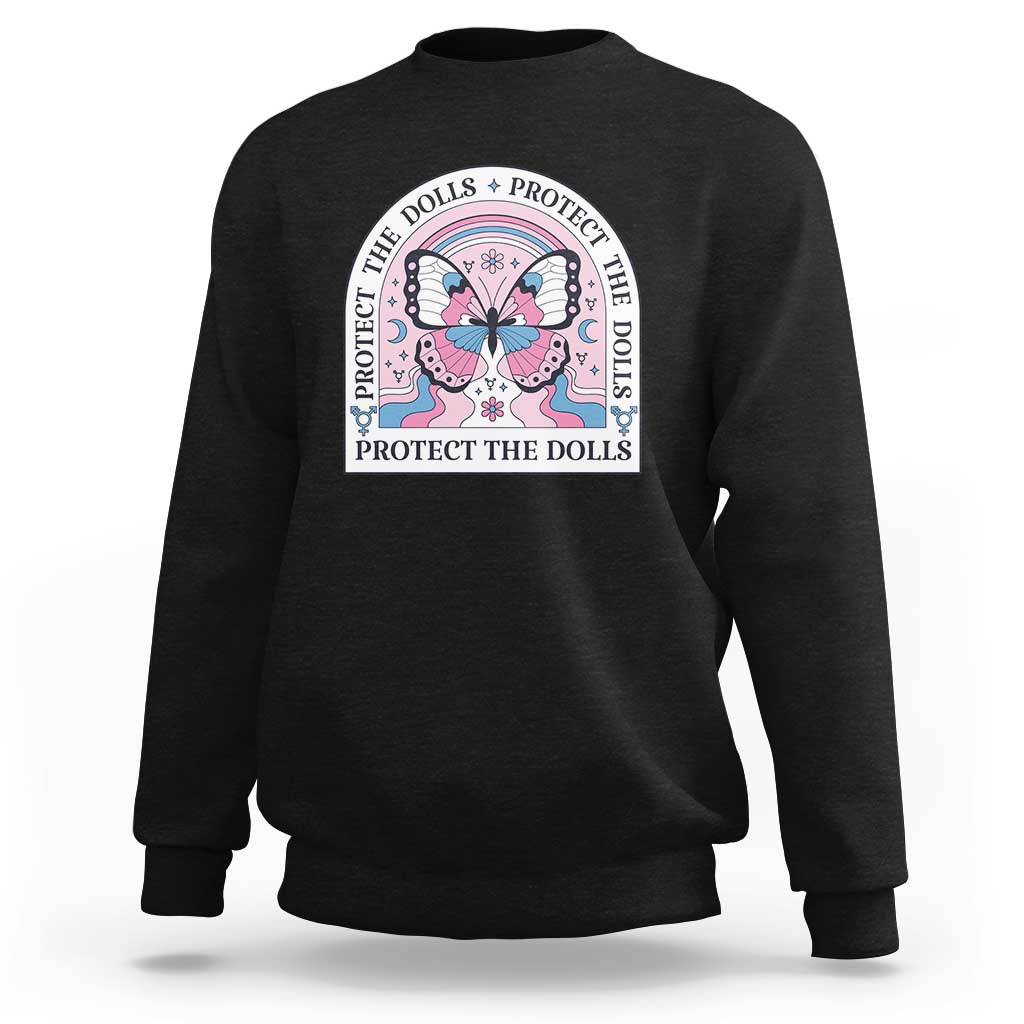 Protect The Dolls Sweatshirt Trans Women Pride Month Butterfly