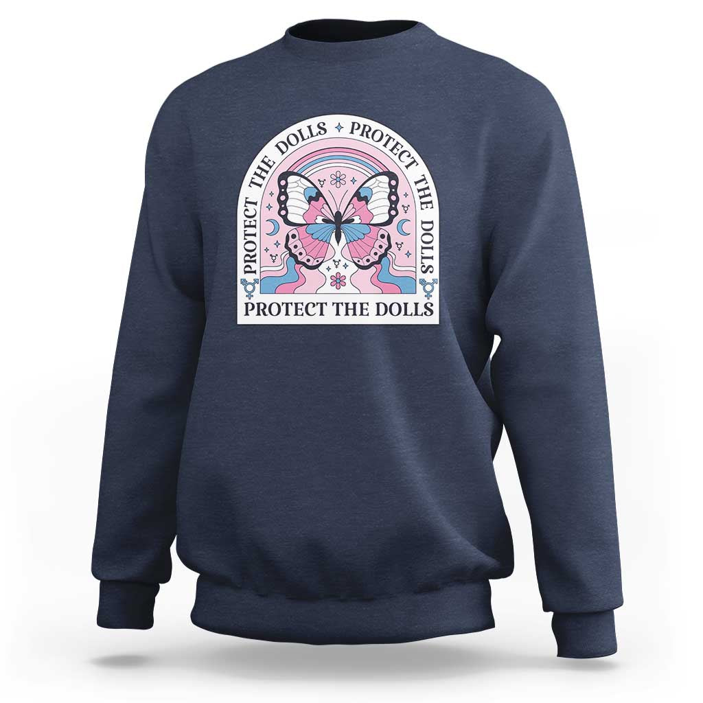 Protect The Dolls Sweatshirt Trans Women Pride Month Butterfly