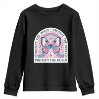 Protect The Dolls Youth Sweatshirt Trans Women Pride Month Butterfly