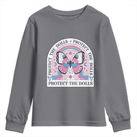 Protect The Dolls Youth Sweatshirt Trans Women Pride Month Butterfly