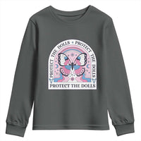 Protect The Dolls Youth Sweatshirt Trans Women Pride Month Butterfly