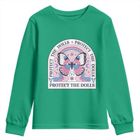 Protect The Dolls Youth Sweatshirt Trans Women Pride Month Butterfly