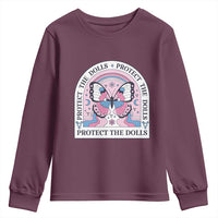 Protect The Dolls Youth Sweatshirt Trans Women Pride Month Butterfly