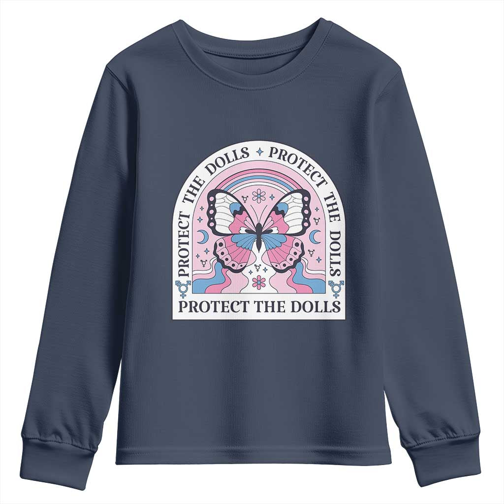 Protect The Dolls Youth Sweatshirt Trans Women Pride Month Butterfly