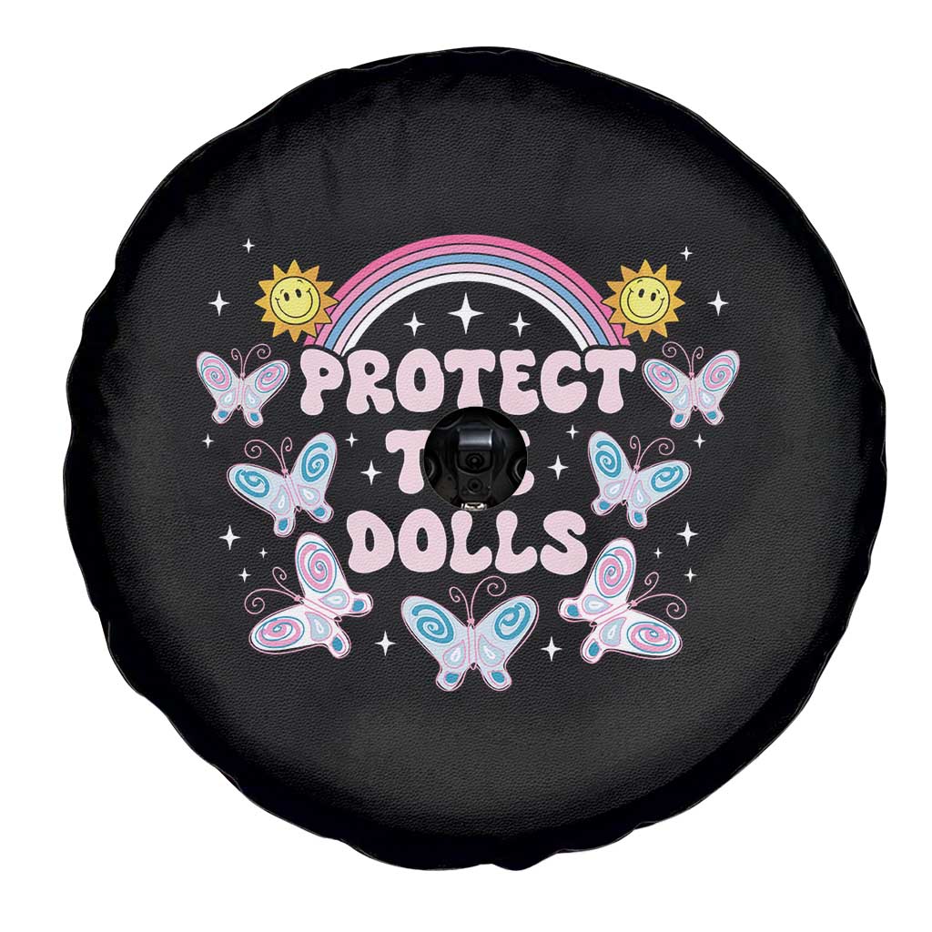 Protect The Dolls Spare Tire Cover Trans Women Pride Month Retro Groove Butterfly