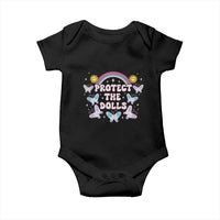 Protect The Dolls Baby Onesie Trans Women Pride Month Retro Groove Butterfly