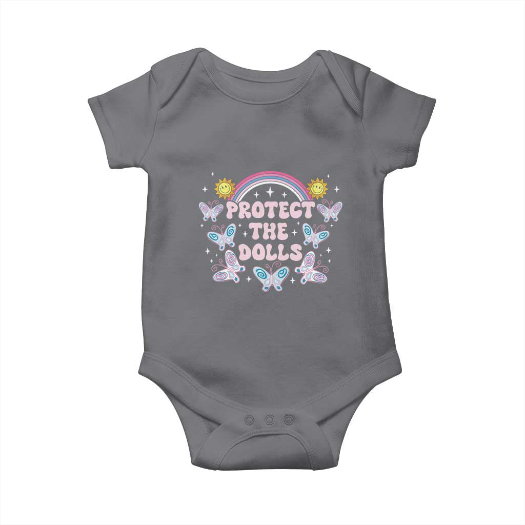 Protect The Dolls Baby Onesie Trans Women Pride Month Retro Groove Butterfly