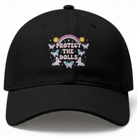 Protect The Dolls Baseball Cap Trans Women Pride Month Retro Groove Butterfly