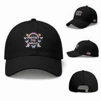 Protect The Dolls Baseball Cap Trans Women Pride Month Retro Groove Butterfly