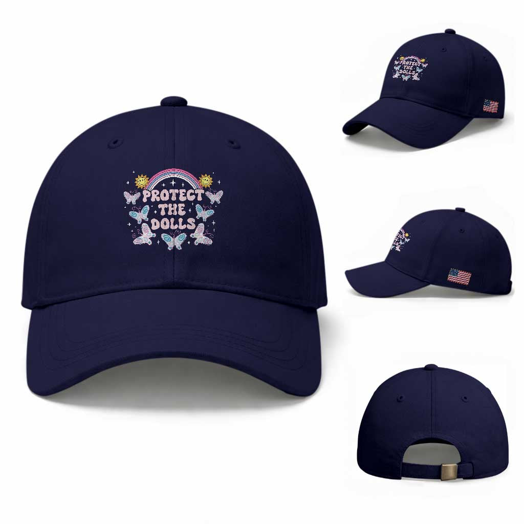Protect The Dolls Baseball Cap Trans Women Pride Month Retro Groove Butterfly