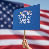 Protect The Dolls Protest Sign Trans Women Pride Month Retro Groove Butterfly - Wonder Print Shop