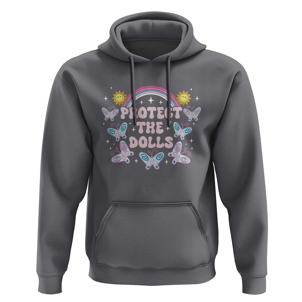 Protect The Dolls Hoodie Trans Women Pride Month Retro Groove Butterfly