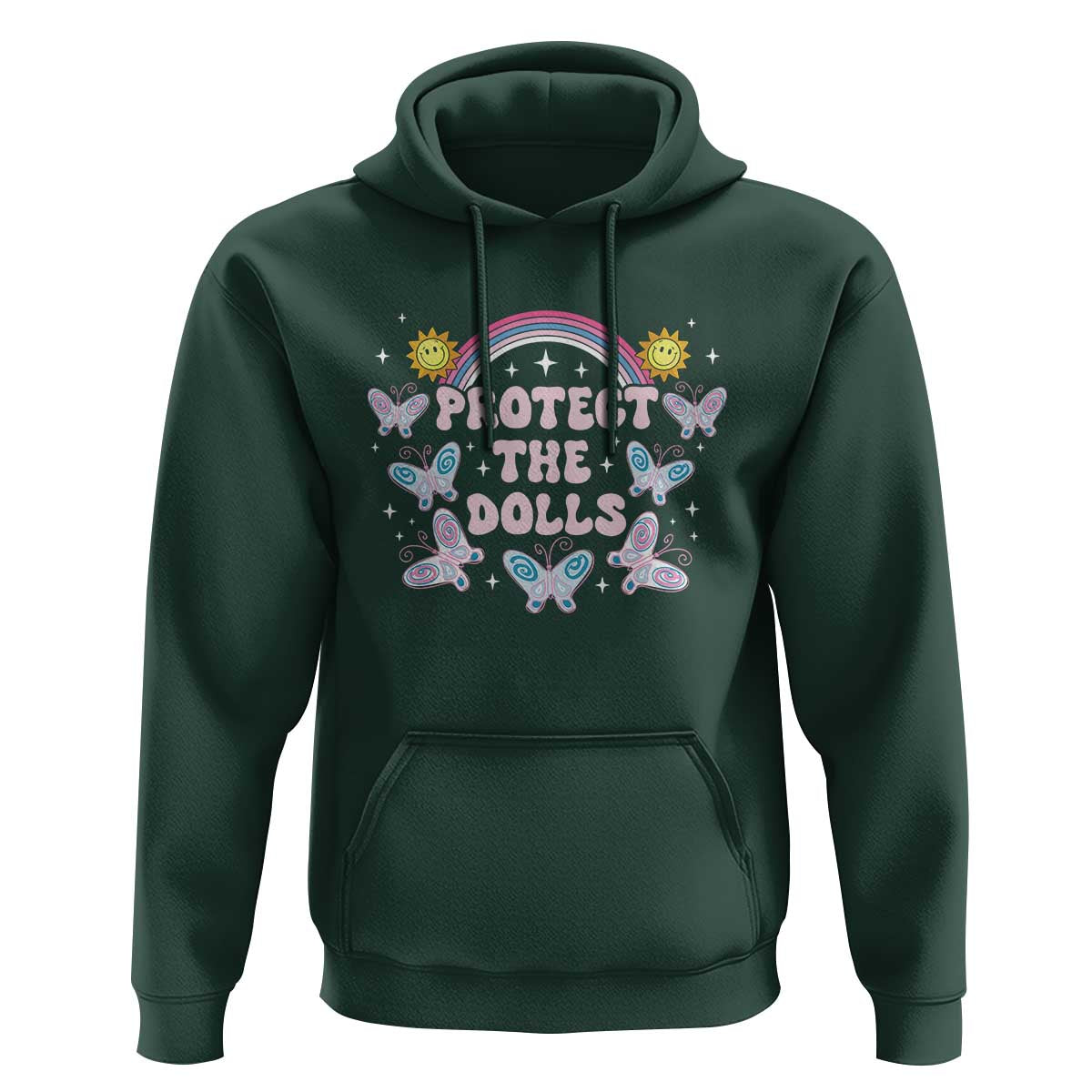 Protect The Dolls Hoodie Trans Women Pride Month Retro Groove Butterfly