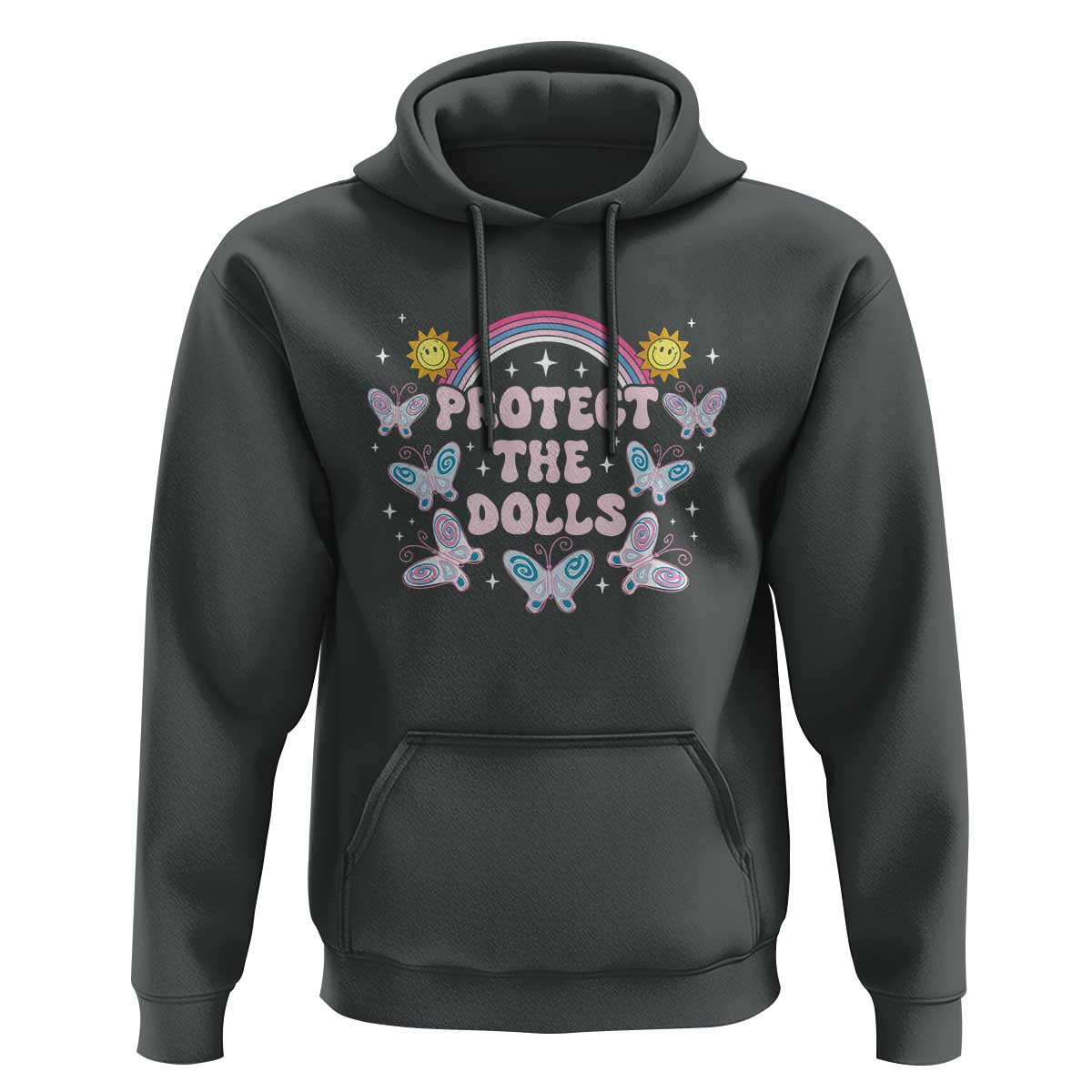 Protect The Dolls Hoodie Trans Women Pride Month Retro Groove Butterfly