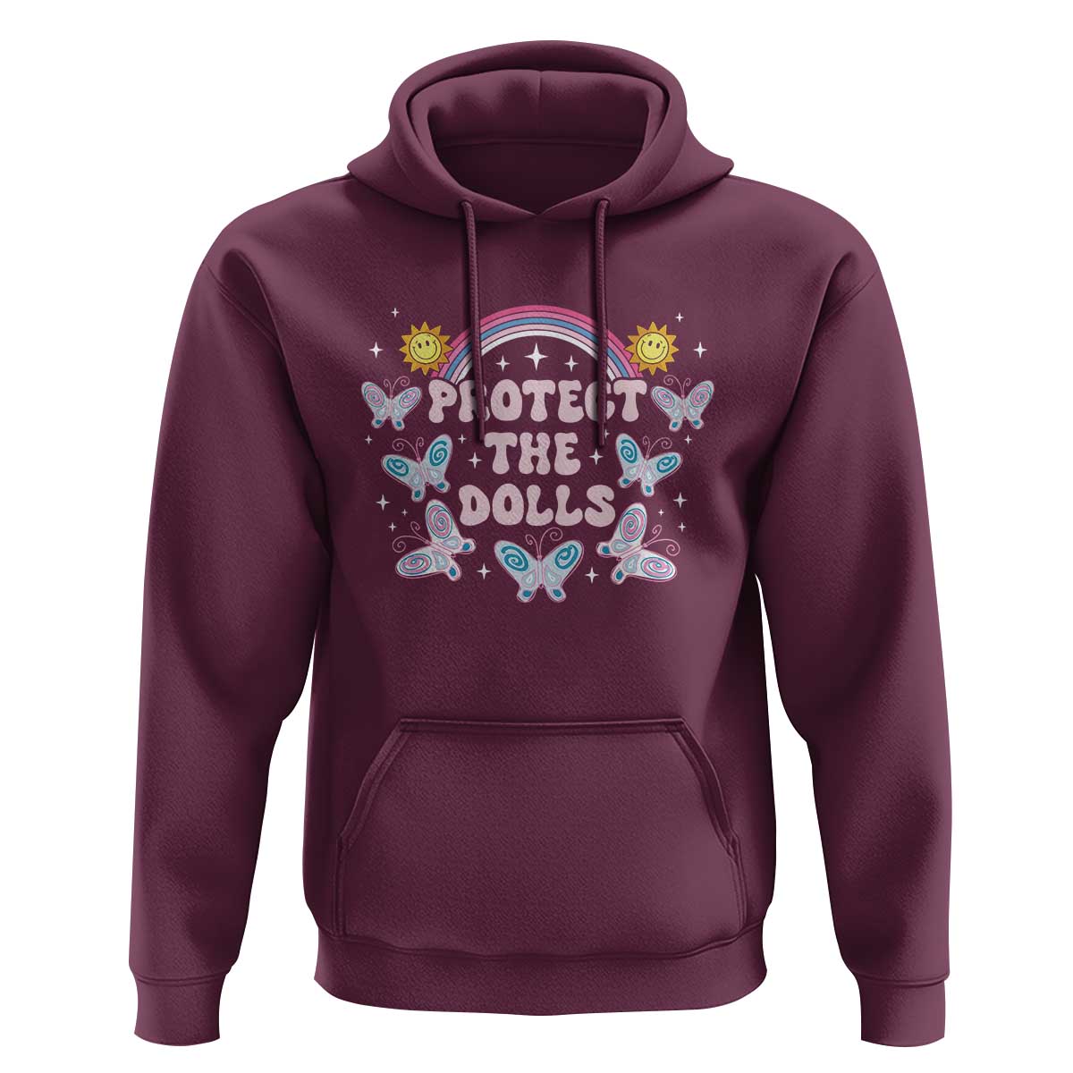 Protect The Dolls Hoodie Trans Women Pride Month Retro Groove Butterfly