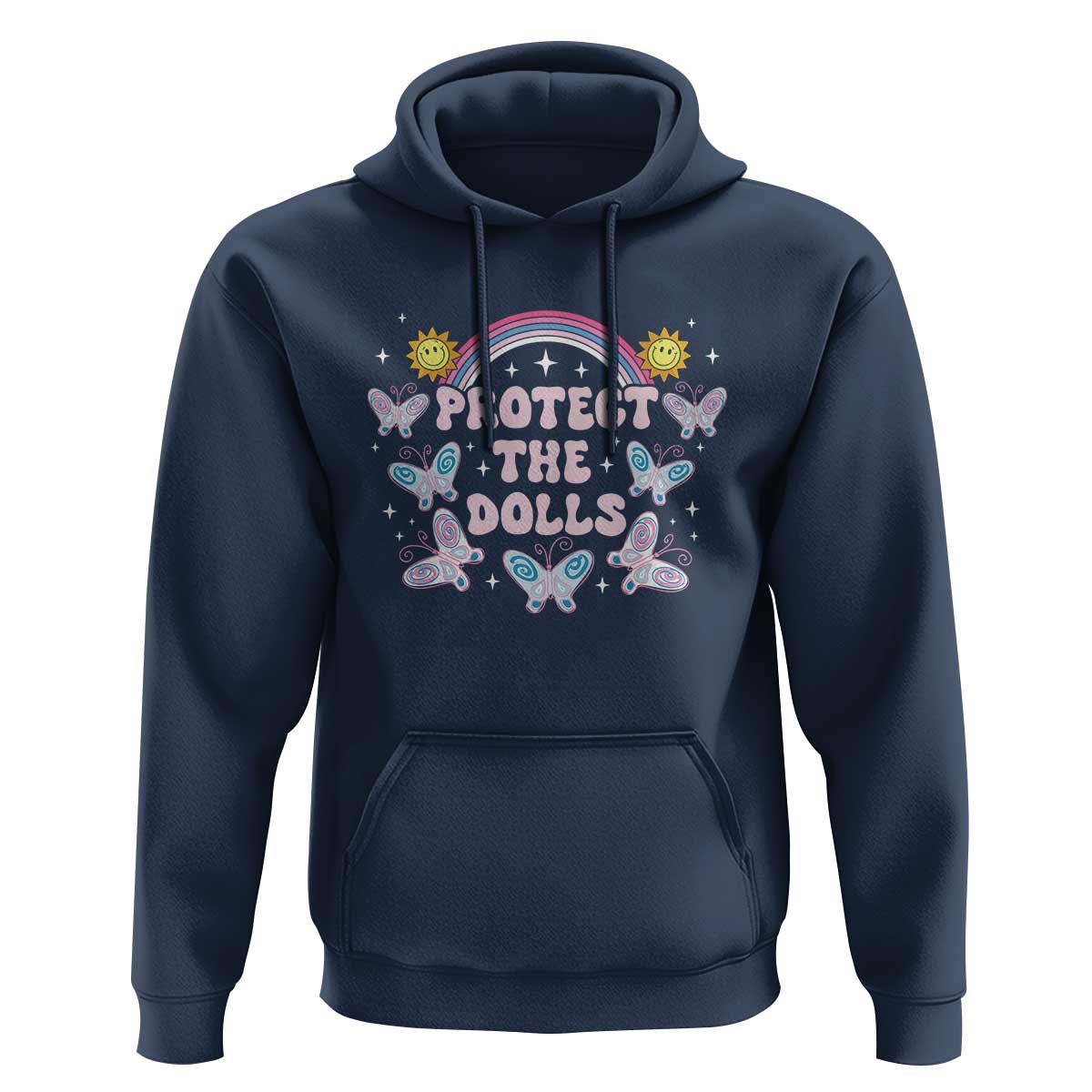 Protect The Dolls Hoodie Trans Women Pride Month Retro Groove Butterfly