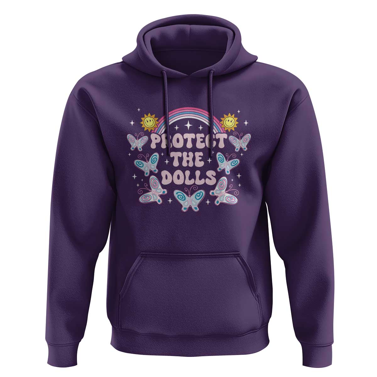 Protect The Dolls Hoodie Trans Women Pride Month Retro Groove Butterfly