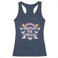 Protect The Dolls Racerback Tank Top Trans Women Pride Month Retro Groove Butterfly