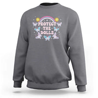 Protect The Dolls Sweatshirt Trans Women Pride Month Retro Groove Butterfly