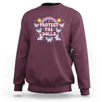 Protect The Dolls Sweatshirt Trans Women Pride Month Retro Groove Butterfly