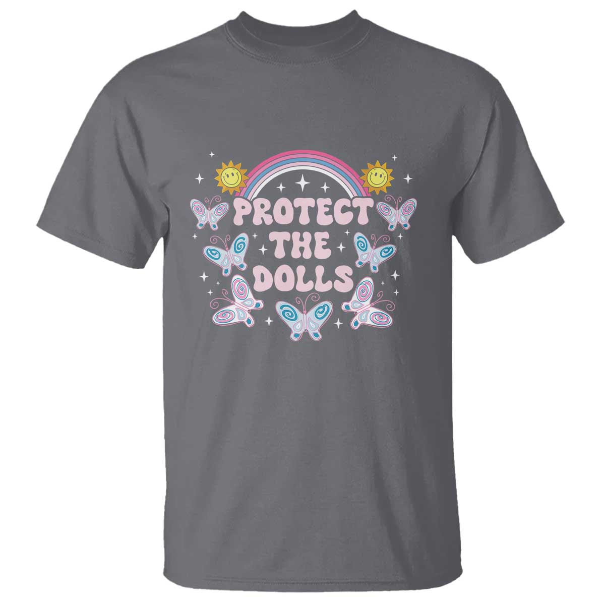 Protect The Dolls T Shirt Trans Women Pride Month Retro Groove Butterfly