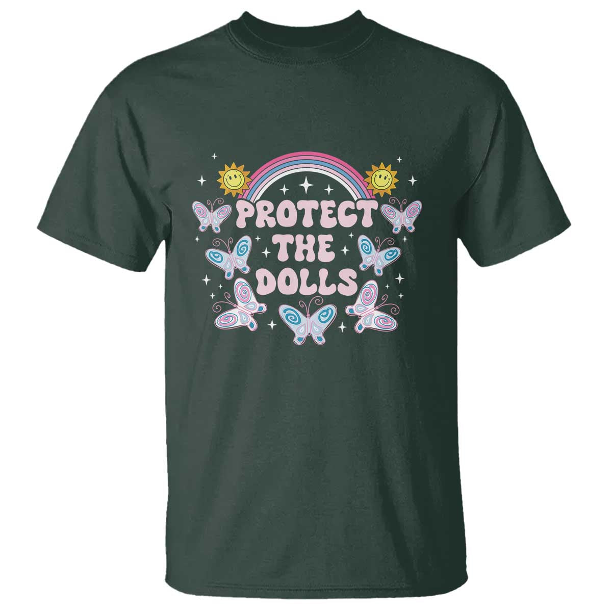 Protect The Dolls T Shirt Trans Women Pride Month Retro Groove Butterfly