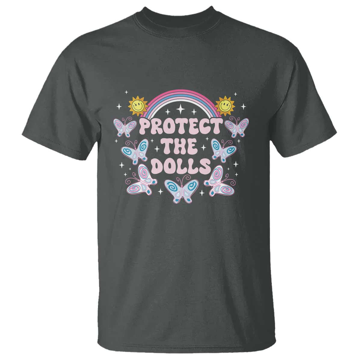 Protect The Dolls T Shirt Trans Women Pride Month Retro Groove Butterfly