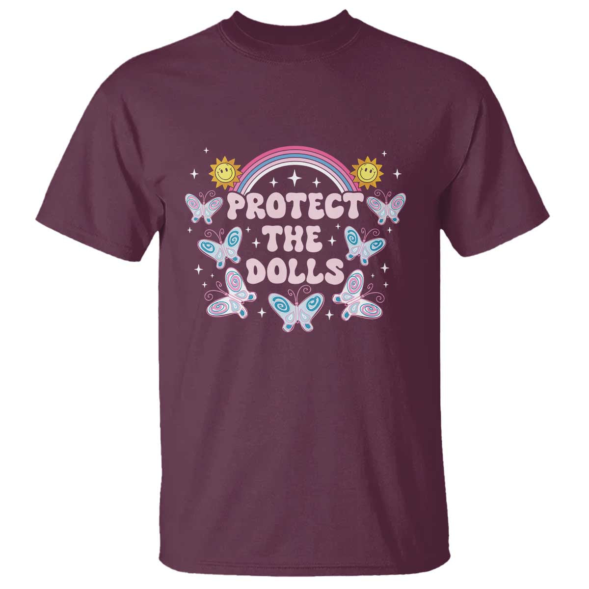 Protect The Dolls T Shirt Trans Women Pride Month Retro Groove Butterfly