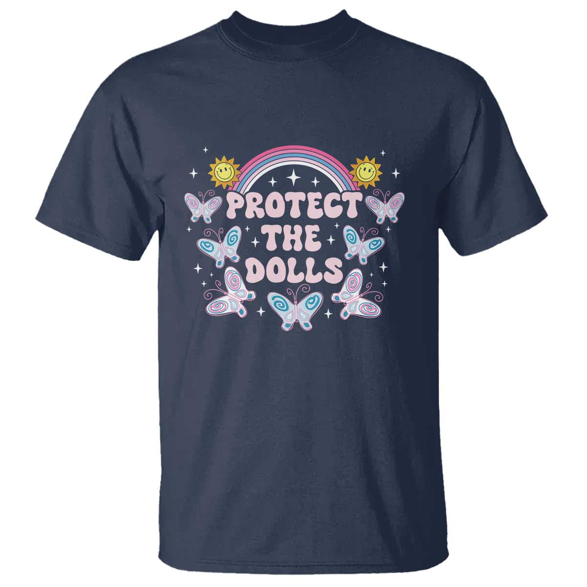 Protect The Dolls T Shirt Trans Women Pride Month Retro Groove Butterfly