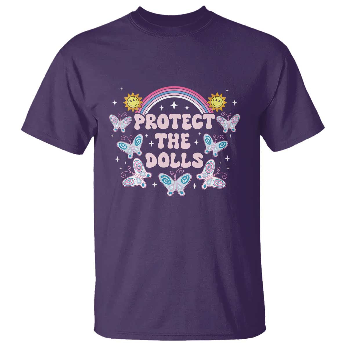 Protect The Dolls T Shirt Trans Women Pride Month Retro Groove Butterfly